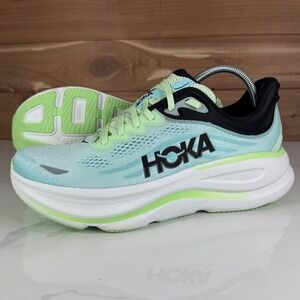 Hoka Bondi 9 Running Shoes Luna Moth Blue Spark 1162011 LNMT Mens Size 10 D